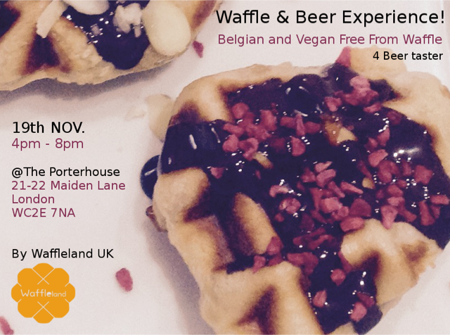 19th of Novembe we are hosting a Waffle &amp; Beer Experience! 
#belgian#vegan#freefrom#waffle
Tickets link:
eventbrite.co.uk/e/waffle-beer-…
