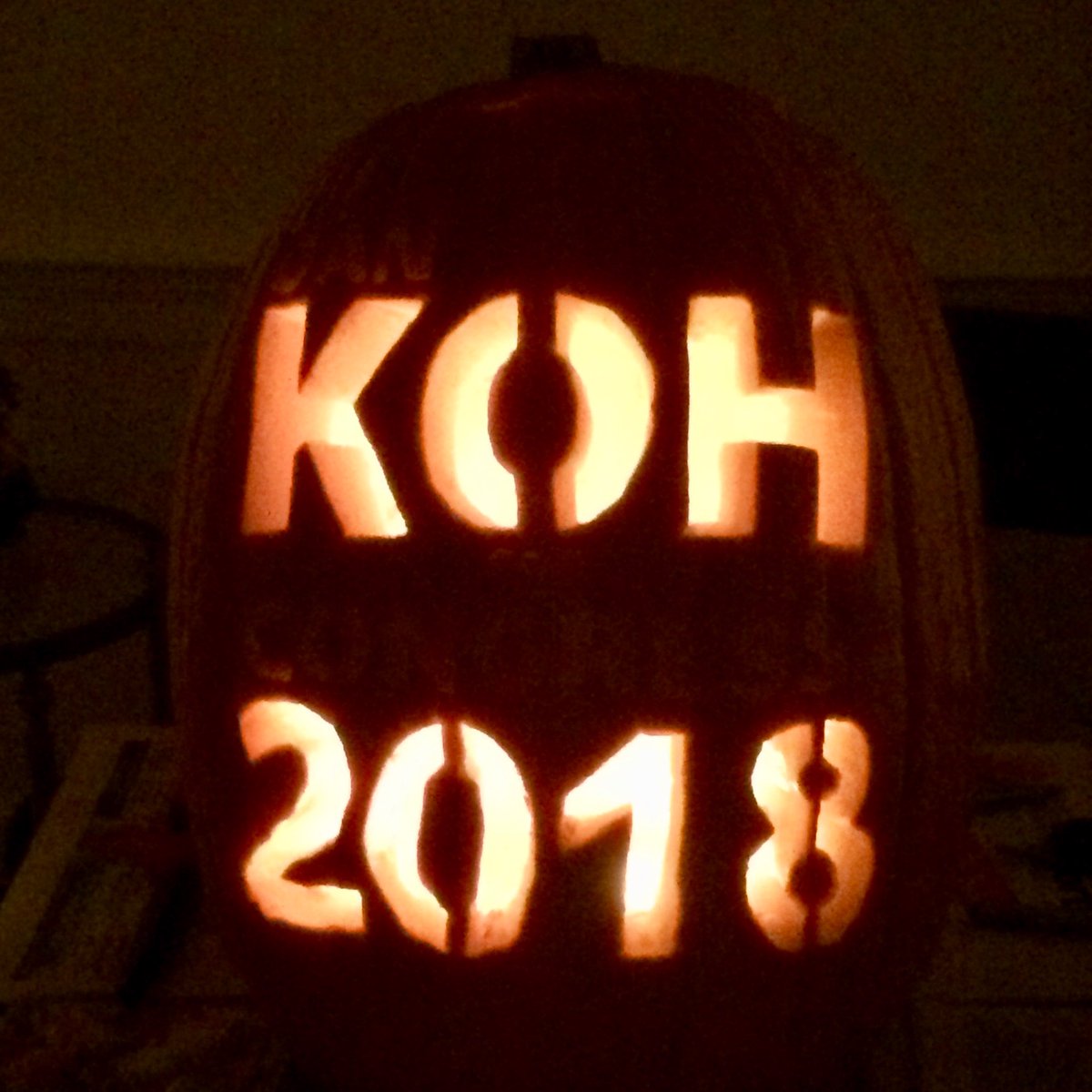 A big thank you to our incredibly creative supporters — Lauryn and Emily — who carved this pumpkin for us! 🎃👻 #Koh2018 #MA3 #MApoli