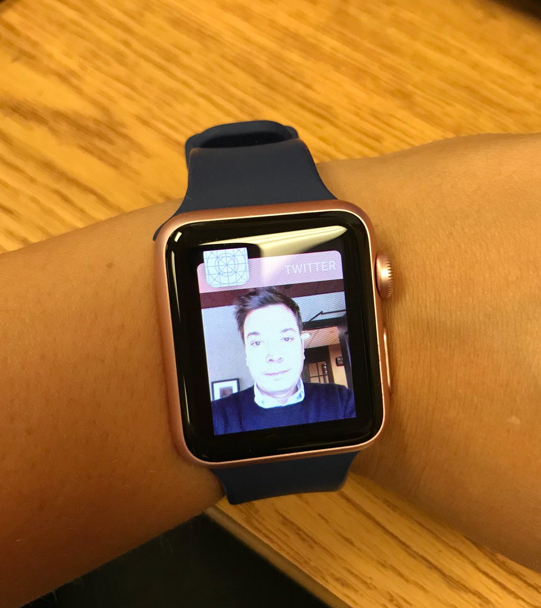 marissa519's tweet photo. When you’re at work and @jimmyfallon pops up on your @Apple watch #ohhey #mademyday https://t.co/rivOLoReX5