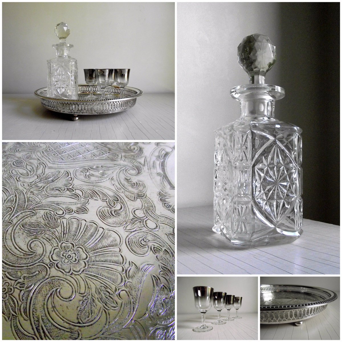 gazaboovintage's tweet photo. #vintage #barware #decanter #silvertray #silverfade #stemware #entertaining #holidayparty #whiskeydecanter #ombre
https://t.co/L3HAwpKwuX https://t.co/FcCMxeinDW
