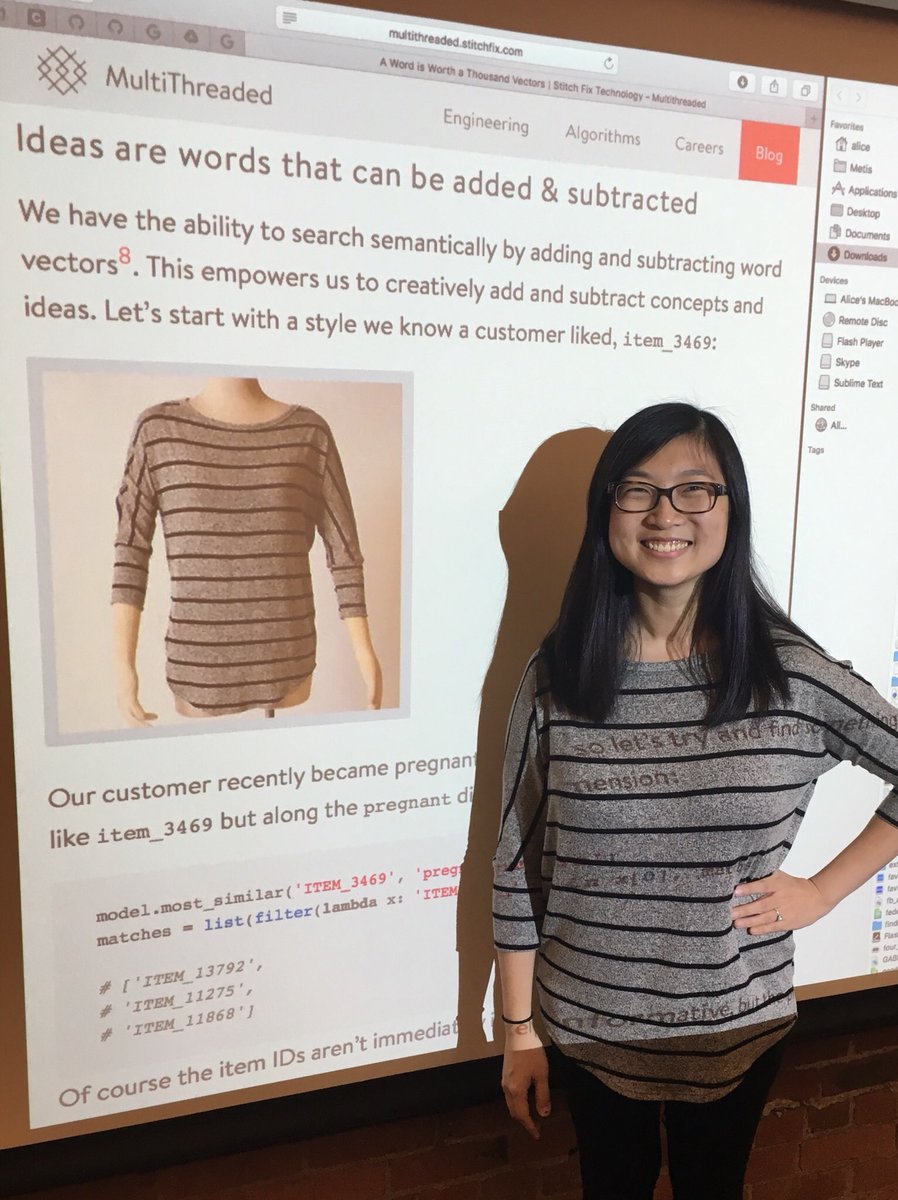 adashofdata's tweet image. Did a @thisismetis lecture on word vectors today and showed this @stitchfix_algo example by @chrisemoody... while wearing the same outfit!