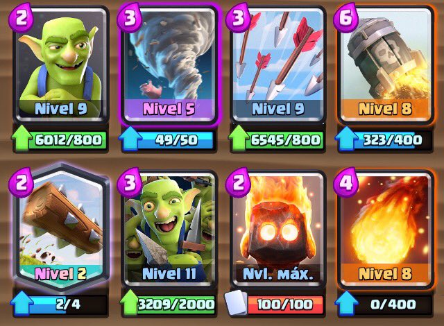 Todas las cartas que pueden defender un barril de duendes sin daño / All the cards that can stop a goblin barrel without damage.