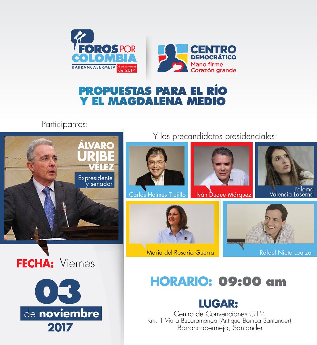 CarlosHolmesTru's tweet photo. Mañana visitaré Barrancabermeja en el marco de #ForoCD, los espero para que compartan conmigo sus inquietudes. #ComprometidosConColombia https://t.co/ci6NUsfHqx