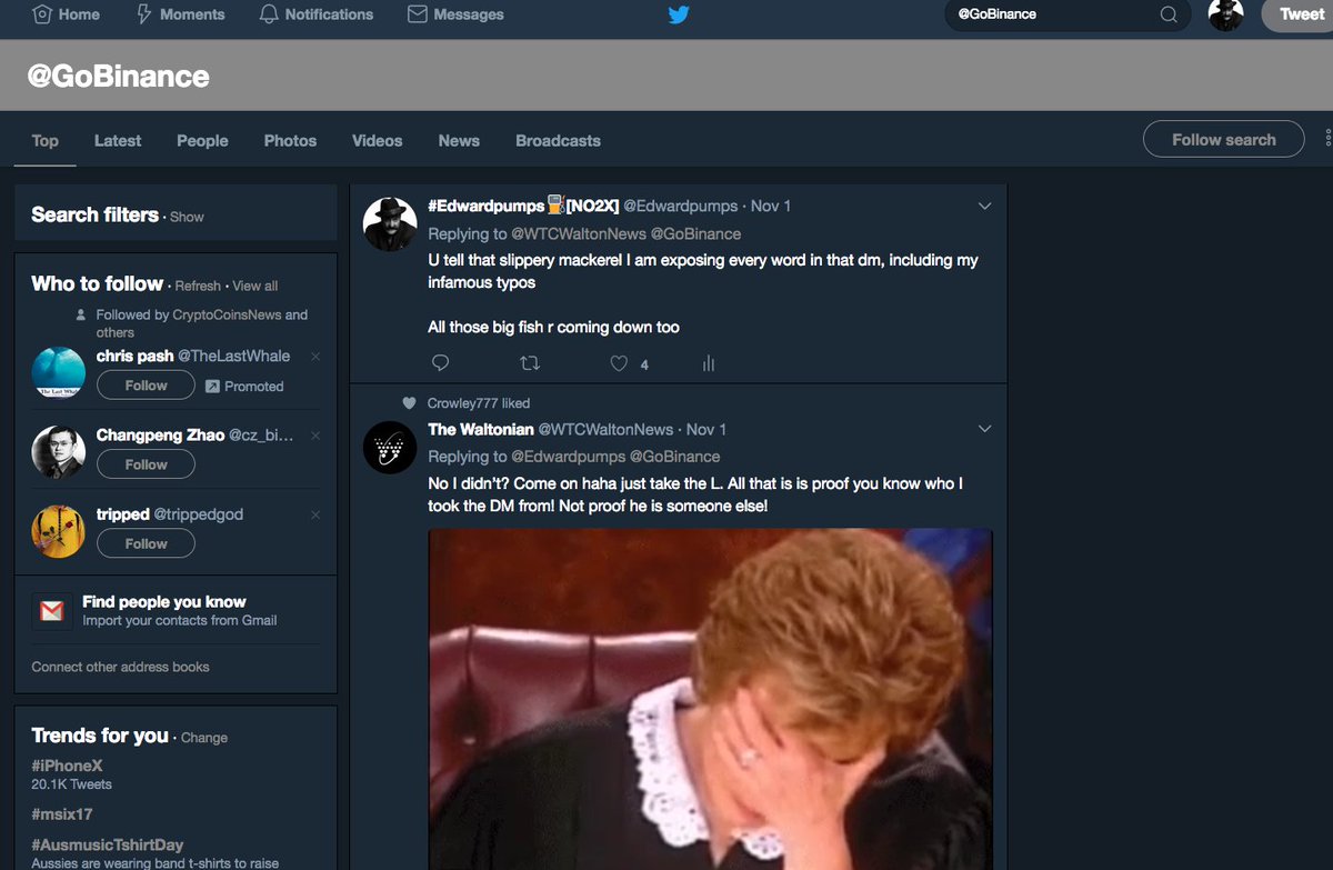 Edwardpumps's tweet photo. Breaking
Deaf_Null aka #CryptoFu head of $WTC #FUDcamp closes his @GoBinance twitter account.
Whats his relationship with $BNB $WTC ? https://t.co/xHkgFA7Ub4