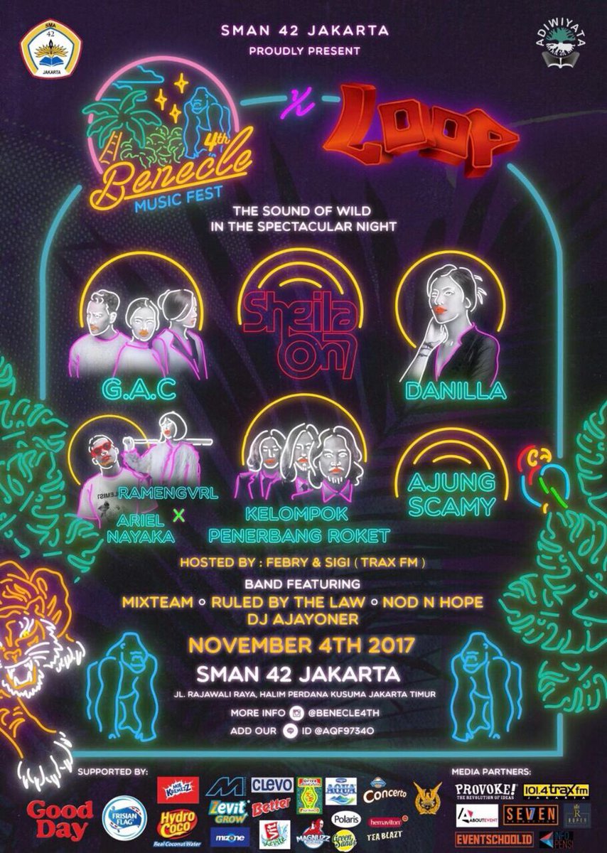 Benecle 4, at SMAN 42 on this Saturday. Be there! 👌🏽