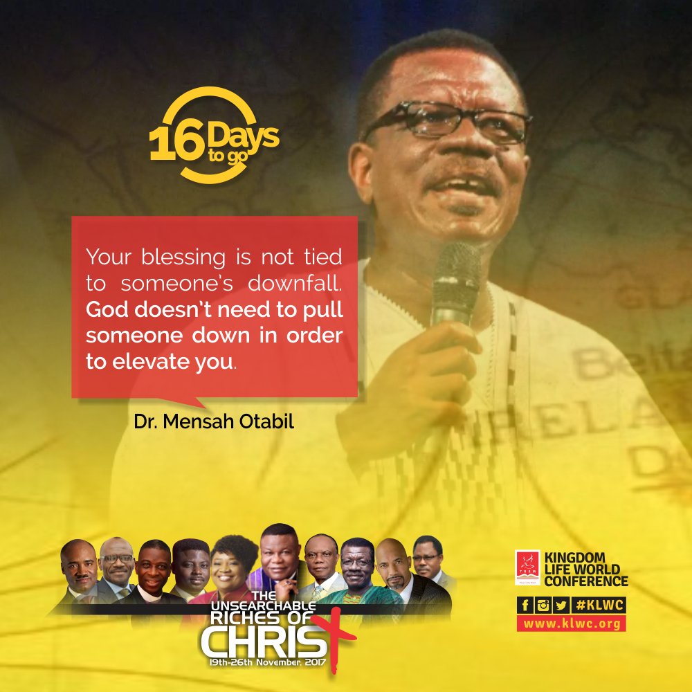 sageugo's tweet photo. Quit thinking that your blessing is tied to someone's downfall.
#KLWC #CountDown16Days
19-26th Nov, 2017 | TREM Int'l HQ, Lagos, Nigeria. https://t.co/WLKuL53p9q