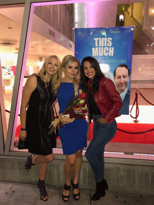 So much fun tonight at #ThisMuch film premiere with the star @KseniaValenti and my girl @RPomplun 🙌🏻🙌🏻