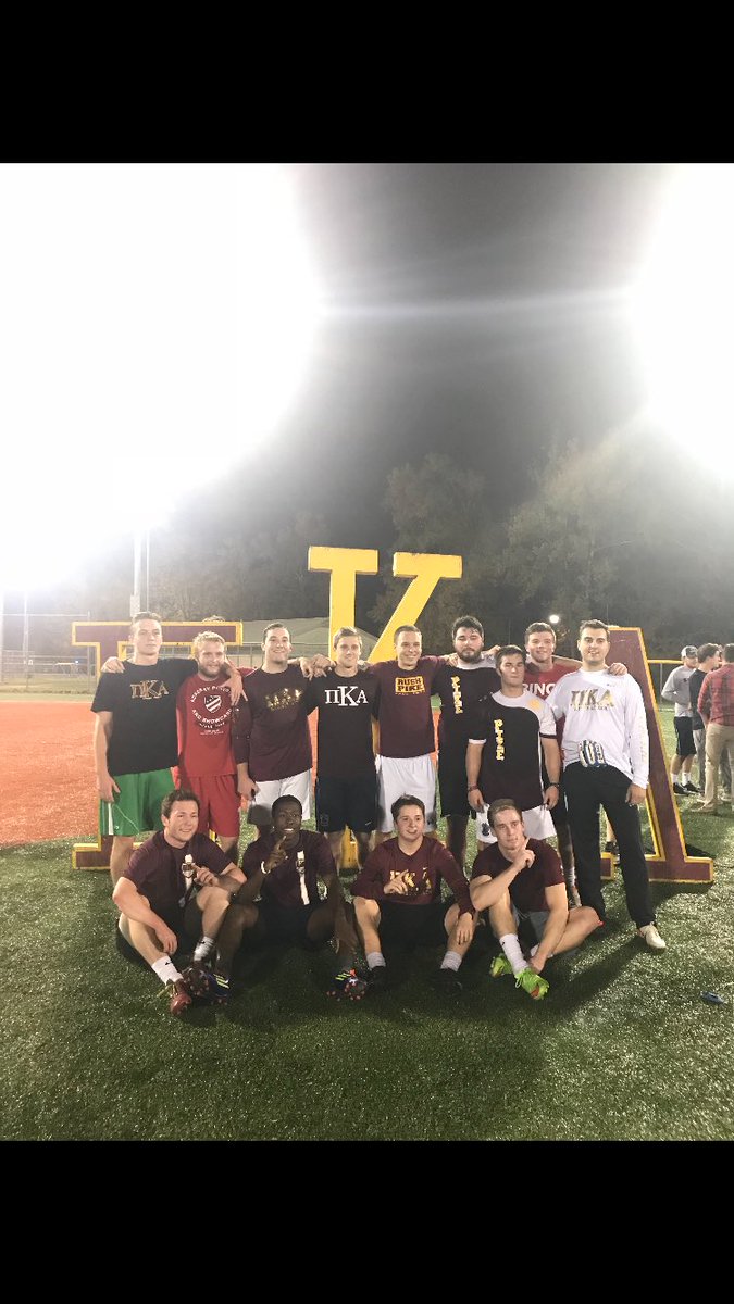 EpsilonIotaPike's tweet photo. Another championship win for Pike! Excited for @SemoADPi’s Kickn’ It this weekend &amp; some friendly competition against @SEMO_SigEp!#4Peat?? https://t.co/0HwRJtuszr