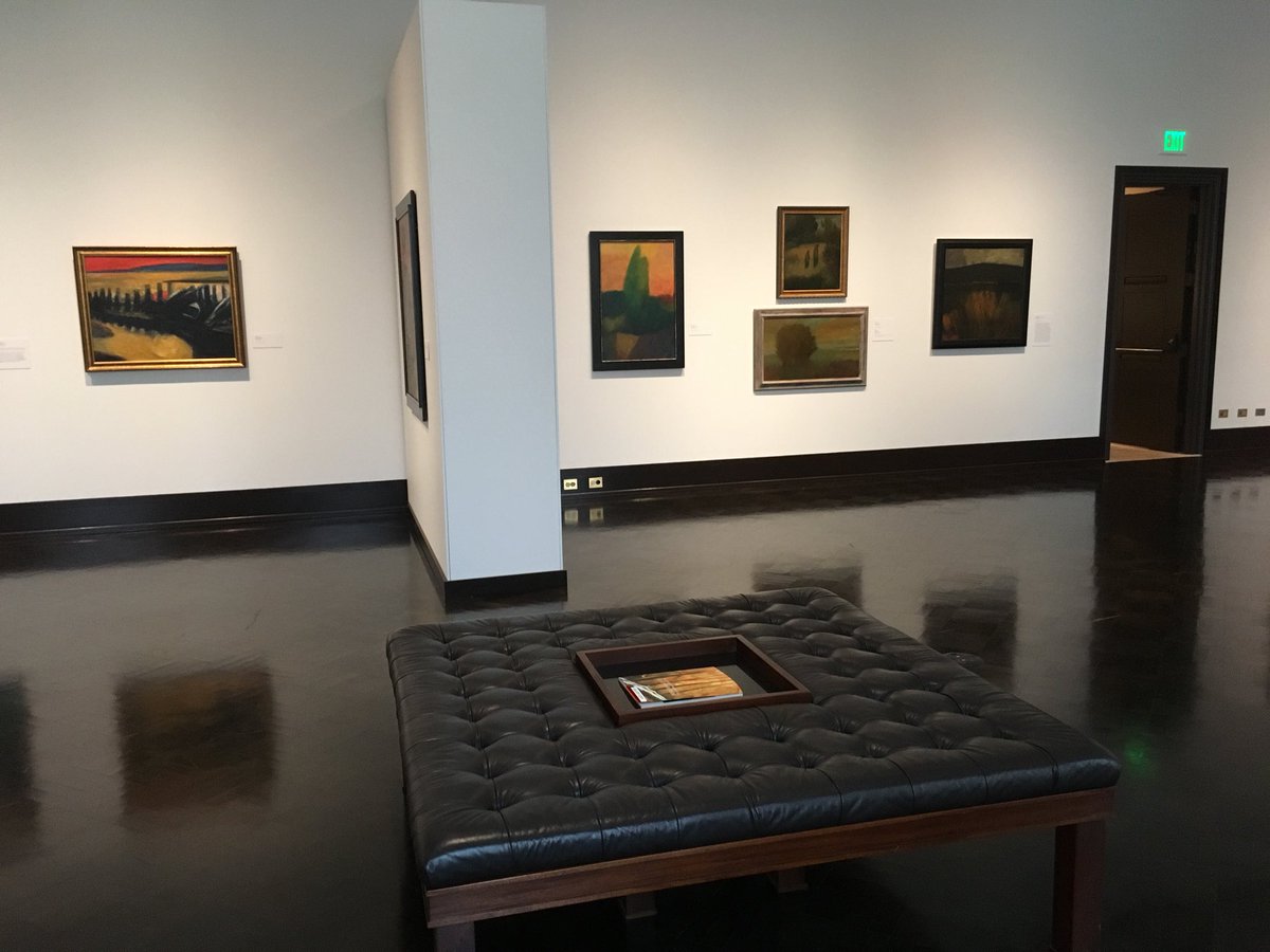 touchingbenches's tweet photo. Another bench in/as art! A nice bench in a new exhibition at the JSMA! “Mark Clarke and Margaret Coe: Our Lives In Paint” https://t.co/E4NUARwdLX