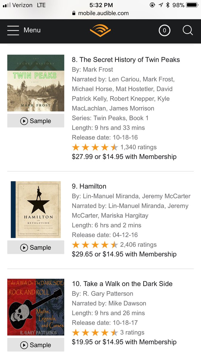 DarkSideBook's tweet photo. We're #10 on Audible Arts &amp; Entertainment chart! Spread the word &amp; Take A Walk On The Dark Side...#rocknroll #myths #legends #curses #RIPRGP https://t.co/FjbOniAZ8y