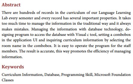Scirp_Papers's tweet image. Database Development Based on MFC Application in Management of Curriculum Information #ProgrammingSkill More @ mrw.so/4a7aoL