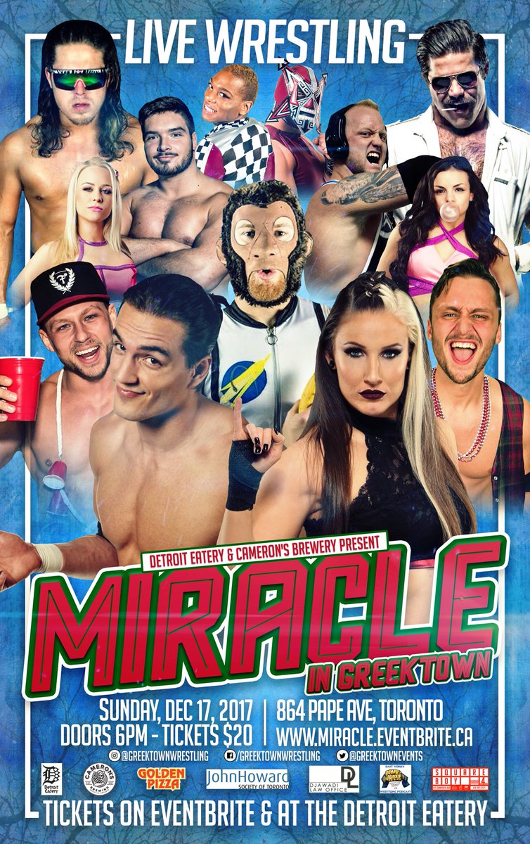Wrestle World Canada Greektown Wrestling Returns To Toronto On On December 17