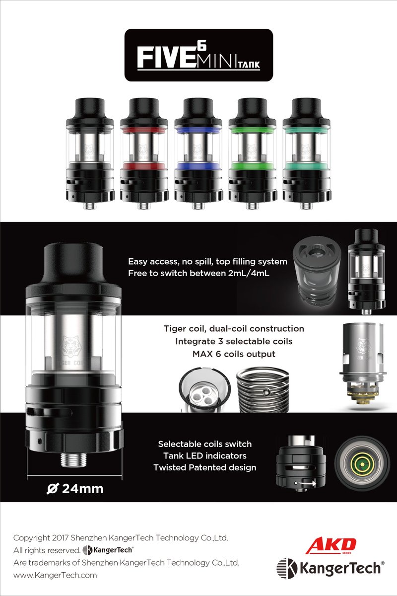 kangertech's tweet photo. Do you know how to change the capacity 2mL / 4mL?
Let's see #KangerTech #FIVE6 Mini. https://t.co/30RFY2yHau