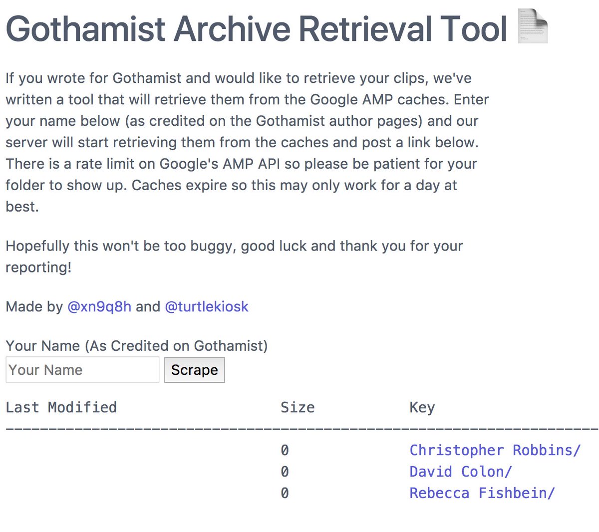 turtlekiosk's tweet photo. 🚨🚨🚨🚨 @xn9q8h and i wrote a tool that retrieves Gothamist articles from AMP caches! 🚨🚨🚨🚨  https://t.co/tPMBGMVFSk https://t.co/blzWcSLbvf
