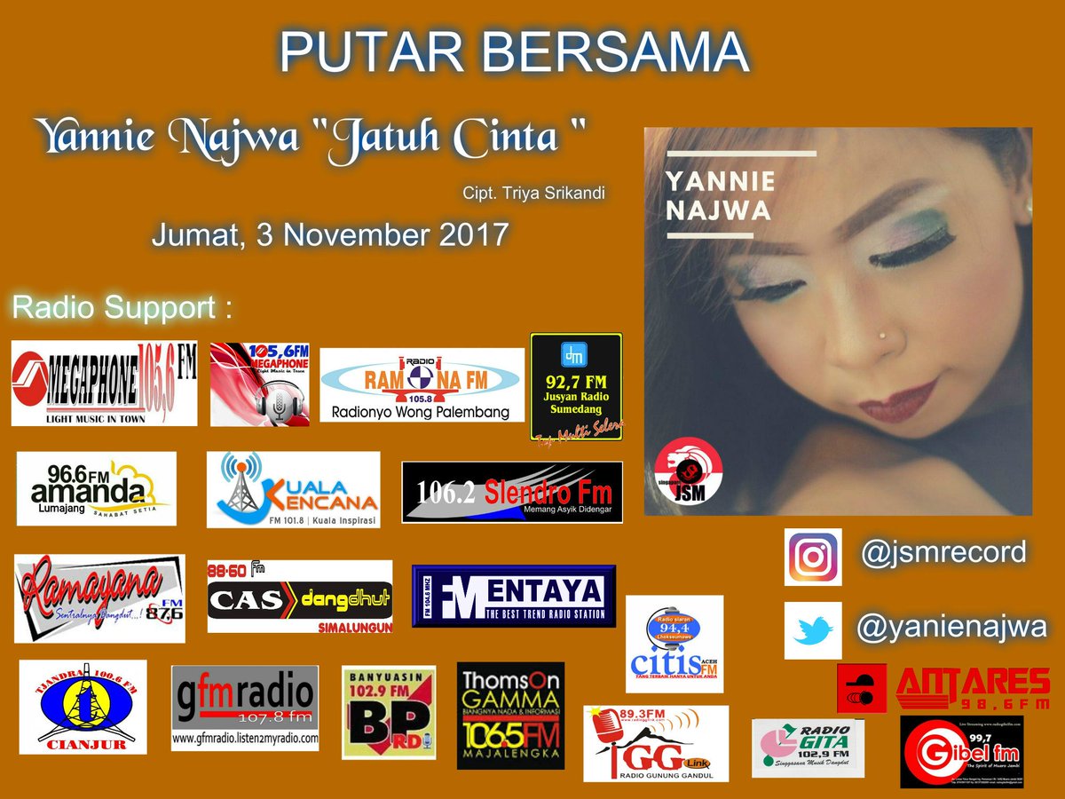mentaya_fm's tweet photo. #PemutaranSerentakPerdana  #JatuhCinta @YanieNajwa cc. @dhyazcheerfull 
#Mendut  w/ @mentaya_fm 
#NewRelease 
#GoyangBarengYuk https://t.co/AOdtzTqjQe