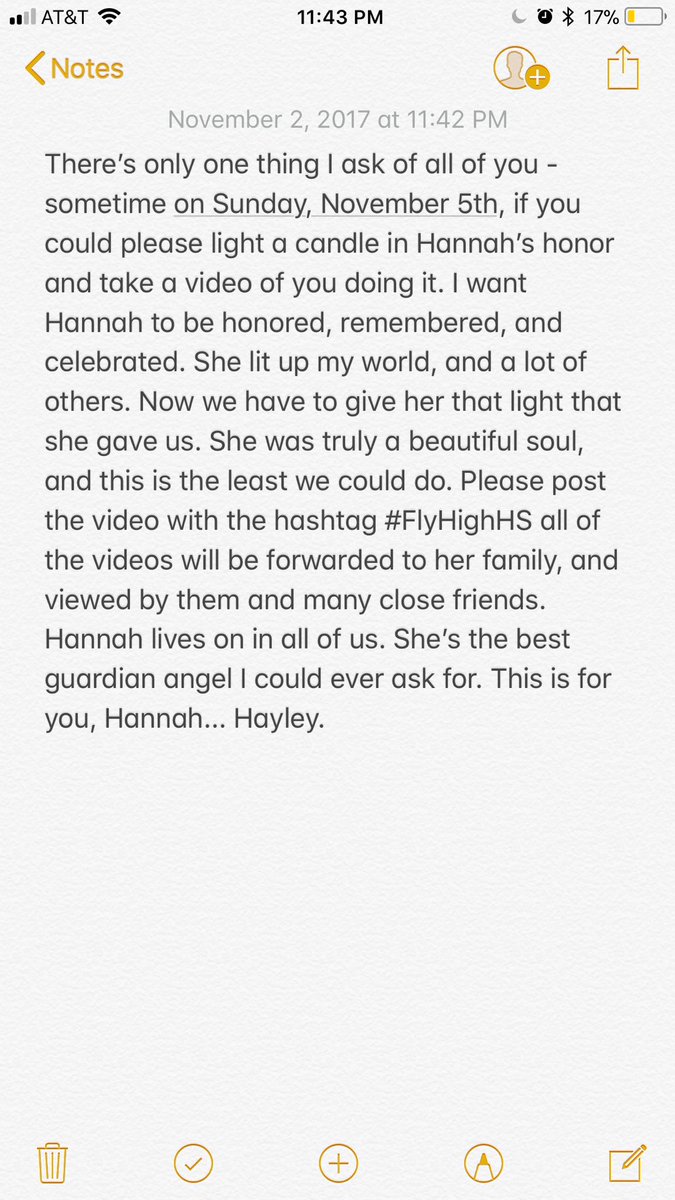 ItsHayleyDee's tweet photo. . @Iamhannahstone #FlyHighHS I love you best friend. Till we meet again... (please rt. Repost. Spread the word. Hannah deserves this love.) https://t.co/40fgpAiRcY