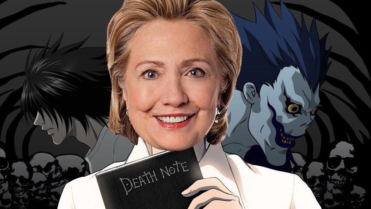 ZeroPointNow's tweet photo. Hillary Clinton after reading Donna Brazile's Politico article: #DonnaBrazile #HillaryThankYouNotes #DEATHNOTE https://t.co/w1qFBxKjVF