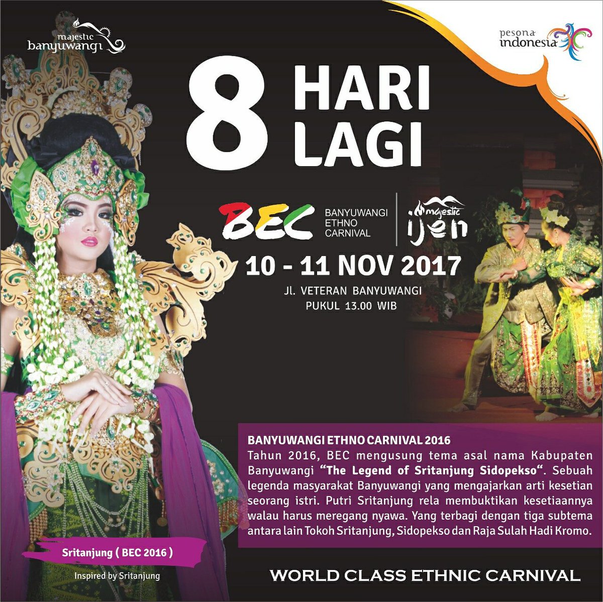 infobwi's tweet photo. Lur kurang 8 dino ngkas yah, jum'at n sabtu yah, jo lali cateten tanggale
#majesticbanyuwangi
#bec2017
#PesonaIndonesia https://t.co/QIceXmmrls
