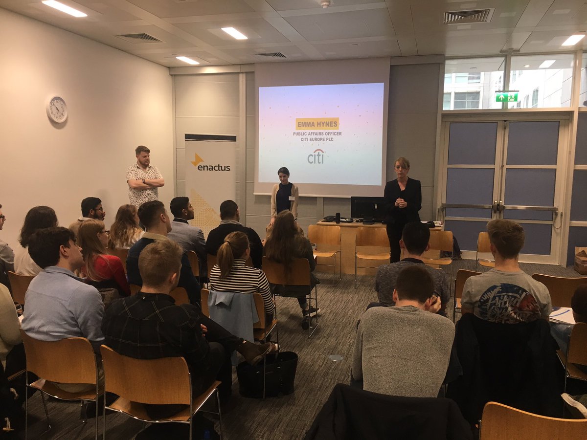 enactusIreland's tweet photo. Public Affairs Analyst from @CitiCareers Emma Hynes kicking off our new programme! #PTP17 https://t.co/xBu8kpWAuQ