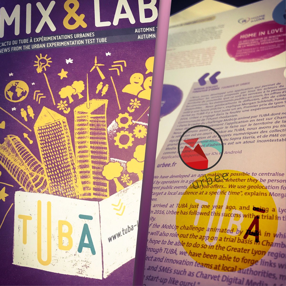 UrbeeSystem's tweet photo. @tuba_lyon a sorti son nouveau Mix&amp;lab !🤓 viens le découvrir gratos 😉 https://t.co/sM96i5DEYa

#startups #datas #lyon #cool #openinnovation https://t.co/tt6ErLrMts