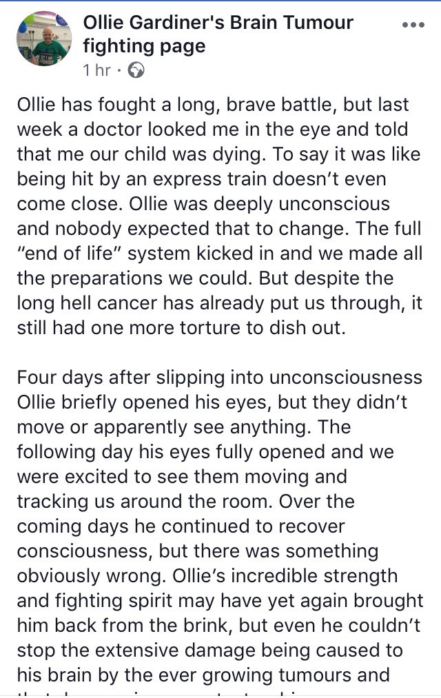 buildollieshall's tweet photo. Very sad news from Ollie's family 💙🙏 https://t.co/it2V12E0cw