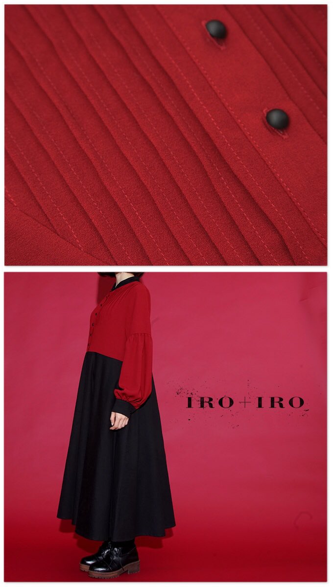 ワンピース専門店favorite Iro Iro新作 赤と黒のクラシカル ポワン袖とピンタックのロングワンピース このぽわん袖はオリジナル史上最高のぽわん感が出ている傑作品です T Co Rjliyhgah9