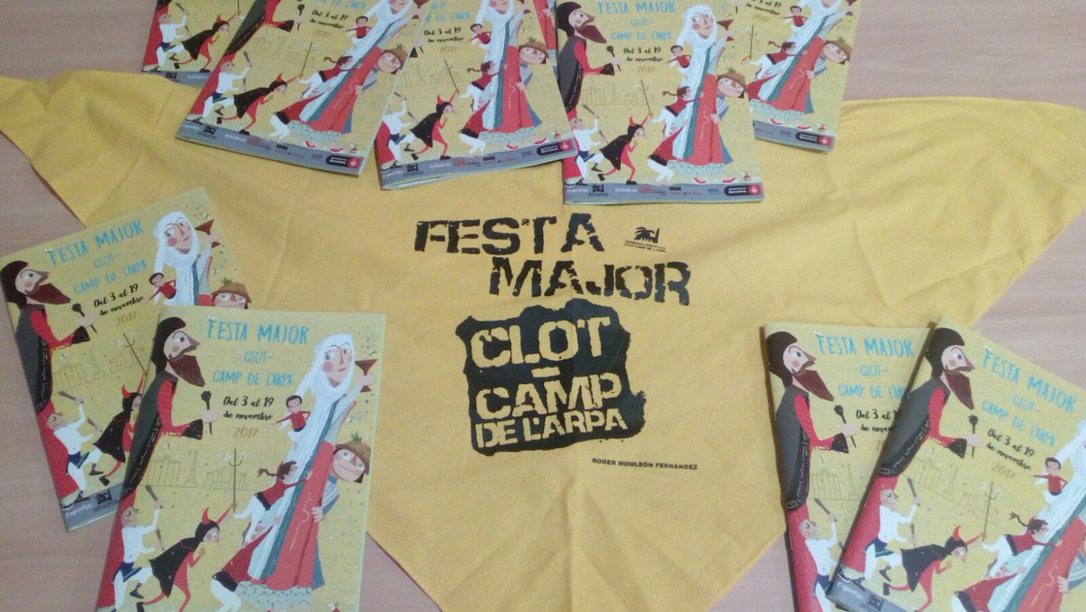 Tots el comerços de l'Eix Clot tenim programes de la Festa Major del Clot-Camp de l'Arpa i a Autòctons i Paper Groc tenim mocadors.