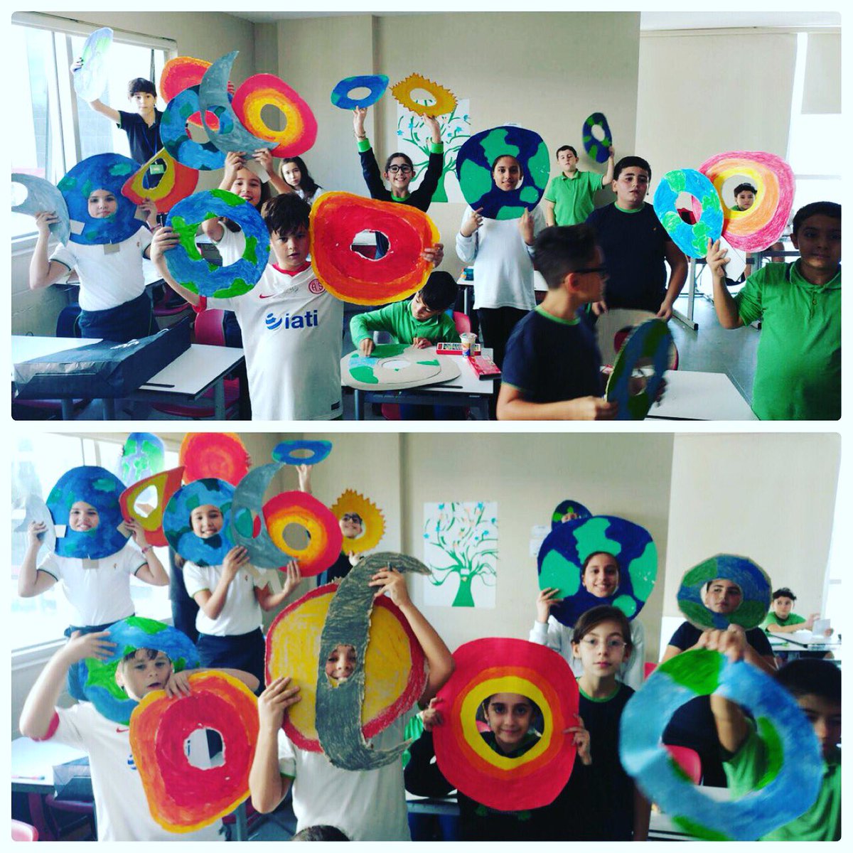 5 . Sınıflarımızda güneş , dünya ve ayı modellerken eğlenceli vakit geçirdik🌏🌍#nesibeaydinantalya