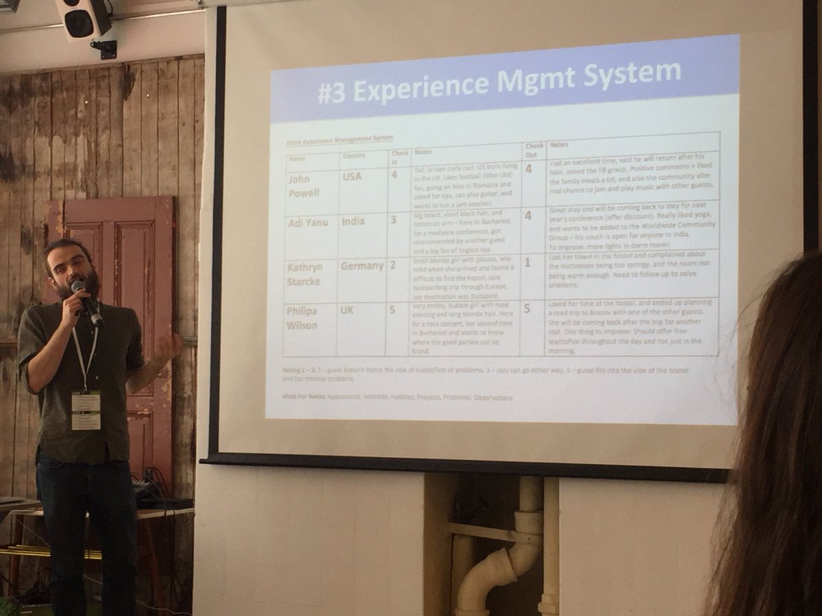 HostelPass's tweet photo. Such wisdom from Jason Gastaldo of @podstel about using an experience management system for your guests #hostelskills2017 #hostelskills https://t.co/9dU0Xzm4hG