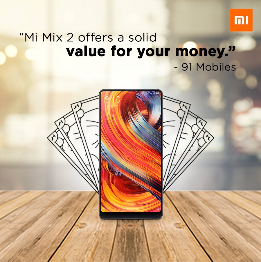 “The Mi Mix 2 is a gorgeous, loaded smartphone that offers solid value for your money” - <a href="/91mobiles/">91mobiles</a> hub.91mobiles.com/xiaomi-mi-mix-…