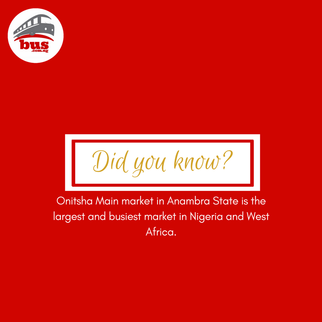 BusComNg's tweet photo. #DYK #didyouknow #Nigerianfacts #Tour #tourism #Nigeria #Anambra #Onitsha #bus #buscomng #bustickets #travel #Africa #WestAfrica #tourafrica https://t.co/mDuEwpHl2t