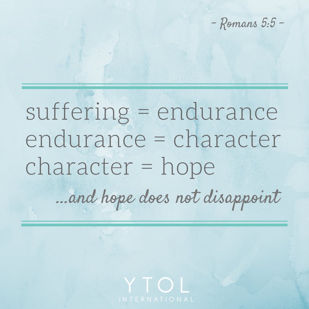 YTOL_Intl's tweet photo. - Romans 5:5 -
#YTOLinternational #YTOL #YATOL #EJNS #ENSJ #ENDJ #ENDG #Scripture #Bible #Endurance #Character #Suffering #Hope https://t.co/IIAr9fH3YG