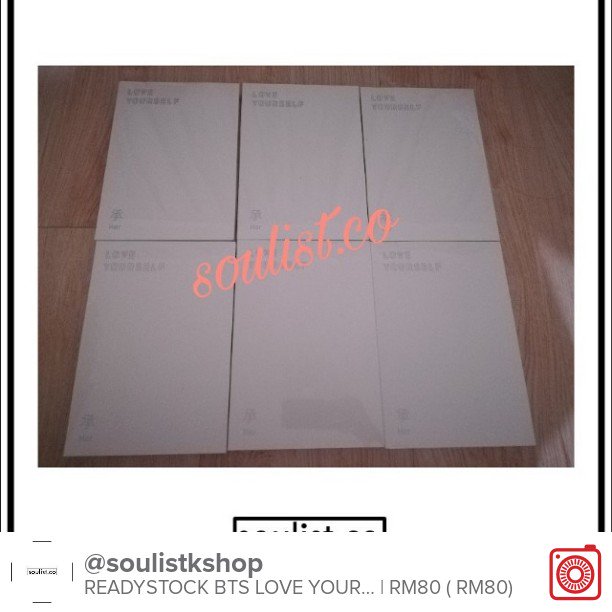 cloudysungwoon's tweet photo. Selling READYSTOCK BTS LOVE YOURSELF HER A... RM80 ( RM80) https://t.co/EvCwmznaSH #carousell @thecarousell https://t.co/KkOapXPxOJ