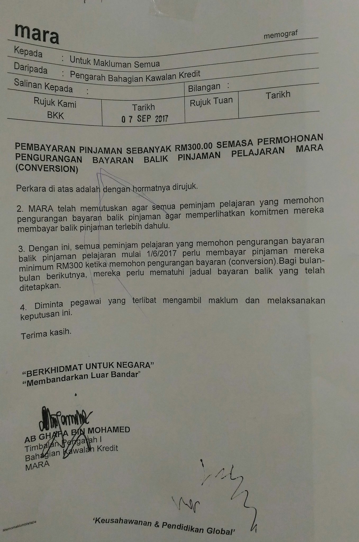 On Twitter Proses Permohonan Pengurangan Bayaran Balik Kepada Mara Untuk Sesiapa Yang Berkenaan Https T Co Kdgskqdd0h Twitter