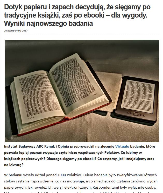BibliotekaUKSW's tweet photo. Papierowa #książka dla dotyku i zapachu. #eBook - dla wygody. Wyniki najnowszego badania #virtualo #czytelnictwo https://t.co/amN8Bzj3gP https://t.co/TSW5NSlcQ2