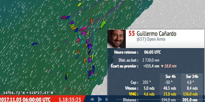 #MiniTransat 657-<a href="/ElPeorparaelsol/">PeorparaelSol</a> 55e Série pointé à 5 nds avec un retard de 111,4 nm sur le leader 868-Aubrun.