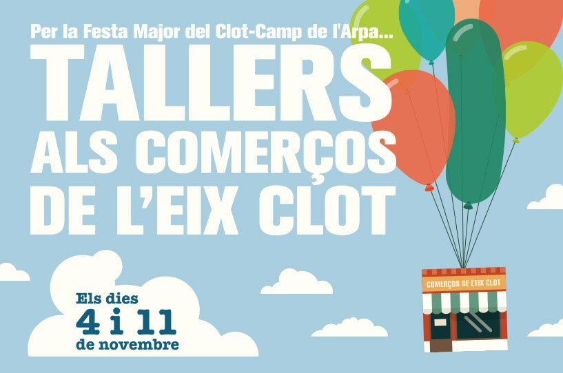 Ja t'has apuntat a uns dels tallers que fem als comerços per la #fmclotcampdelarpa17? Descobreix els tallers: eixclot.cat/cat/activitat/…