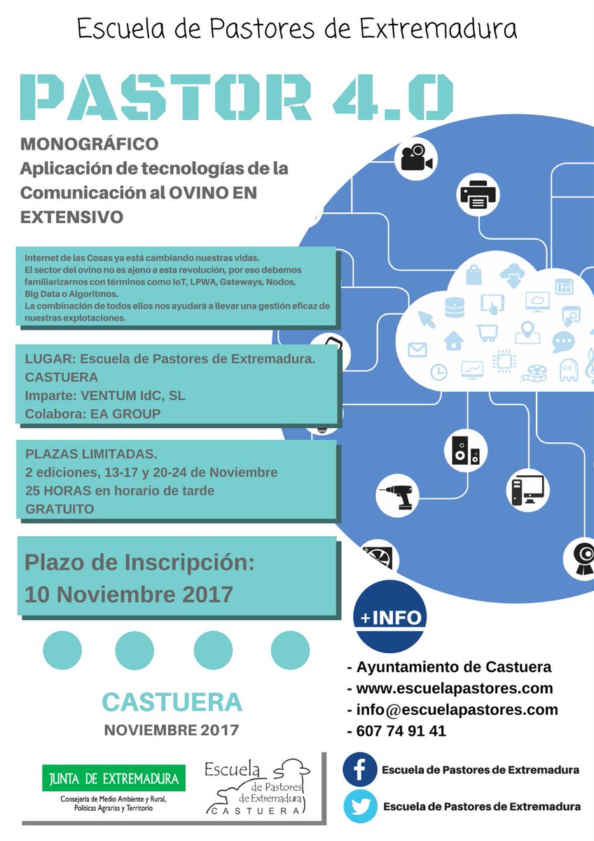 PASTOR 4.0    Aplicación de las tecnologías de la comunicación al ovino extensivo...

A que esperas... ¡APÚNTATE!