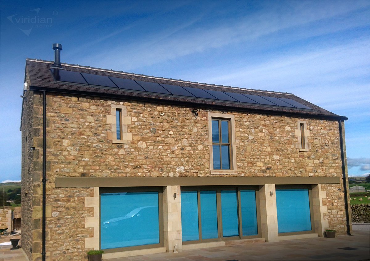 Barn conversion in Yorkshire with roof integrated solar PV.  Installed by @GlowsolarTweets #FusionFriday #StunningSolar