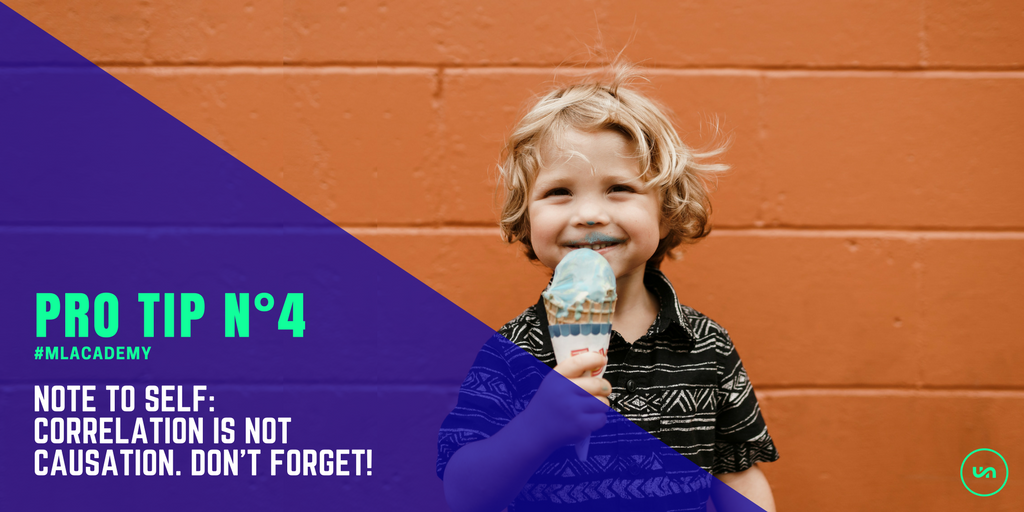 crunchanalytics's tweet photo. Sales of ice cream and the number of missing children at the beach are strongly correlated. Conclusion? #icecream #datascience #MLAcademy https://t.co/L92KoF9LIY
