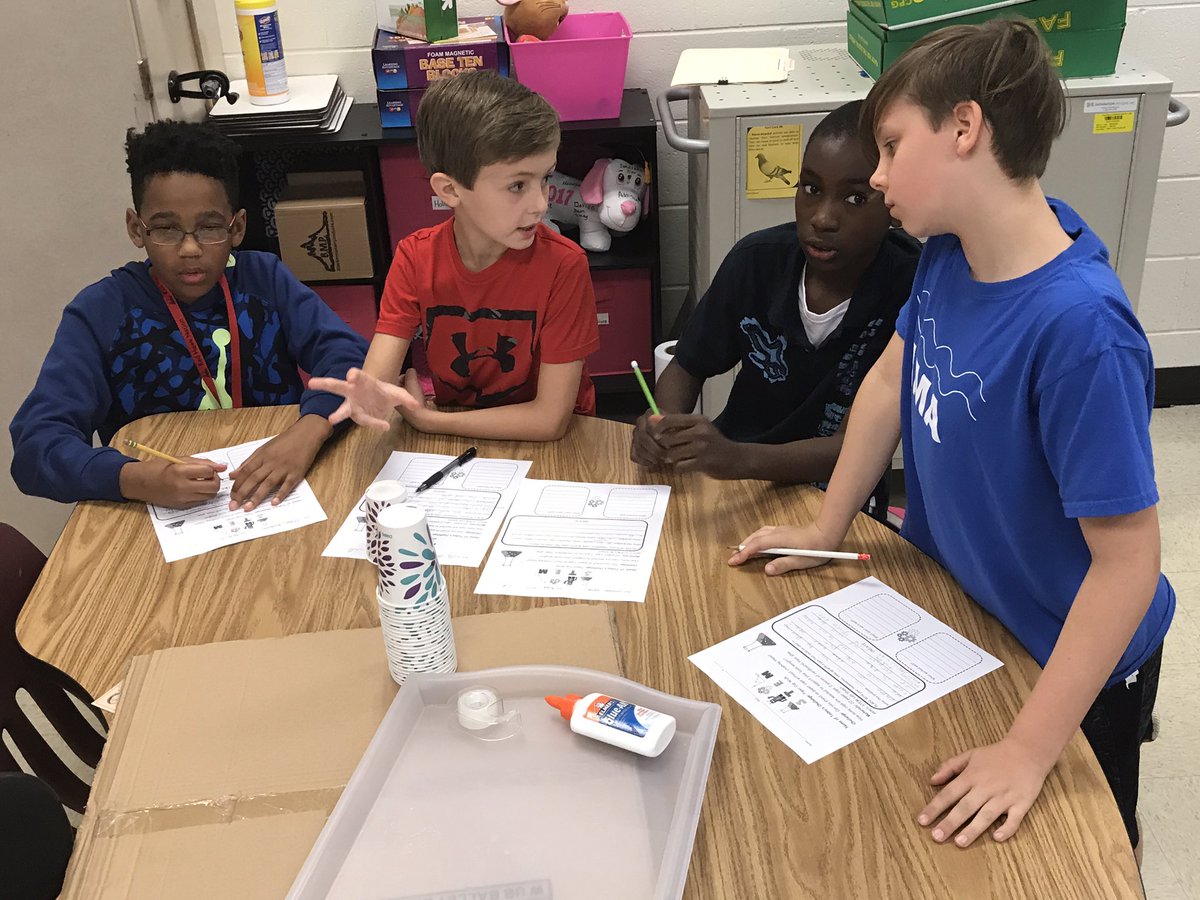 AshleyGray2016's tweet photo. Students are trying to build a platform that can hold the weight of one student. @ClarkCreekSTEM #getconnected https://t.co/yIiRTFpFyQ
