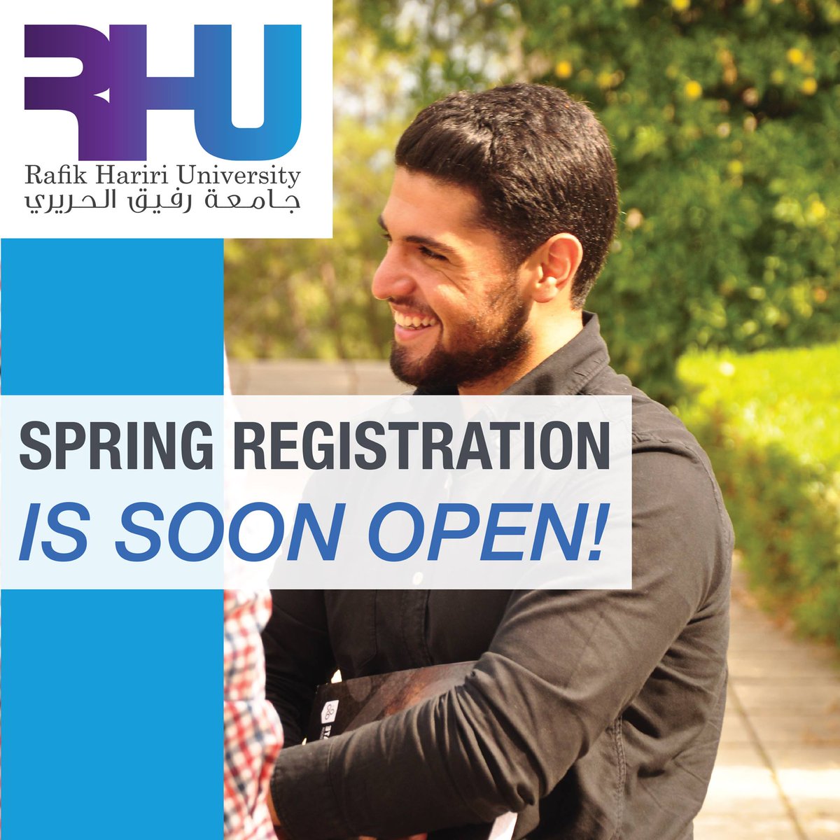 RHU_Lebanon's tweet photo. Registration opens soon for #Spring courses at #RHU
#Advising Week is from Nov. 6 to Nov 10
#Registration Week is from Nov 13 to Nov 17
Decide your #schedule with your #academic #adviser.
#RHUCaresMore #GoingToRHU #rafikhaririuniversity https://t.co/b8bfMTSrMp