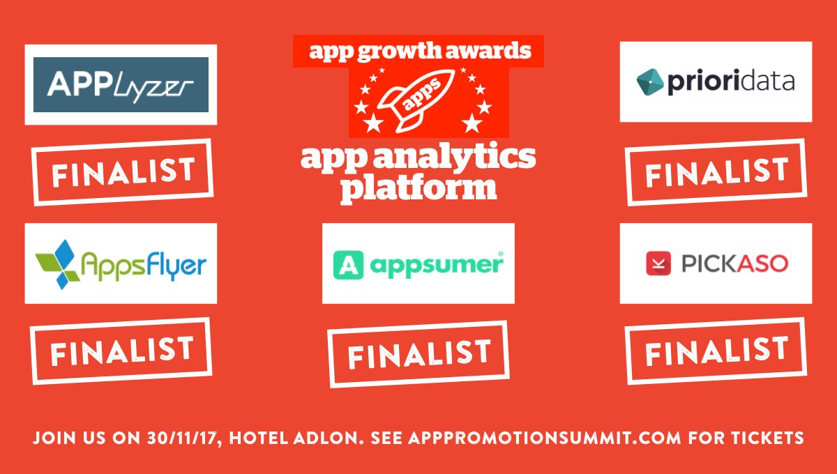 apppromotion's tweet photo. The shortlisted entrants for the Best App Analytics Platform are 🤓
@AppsFlyer @prioridata @applyzer @appsumer @TheASOTool #appgrowthawards https://t.co/cgNzvVsCTp
