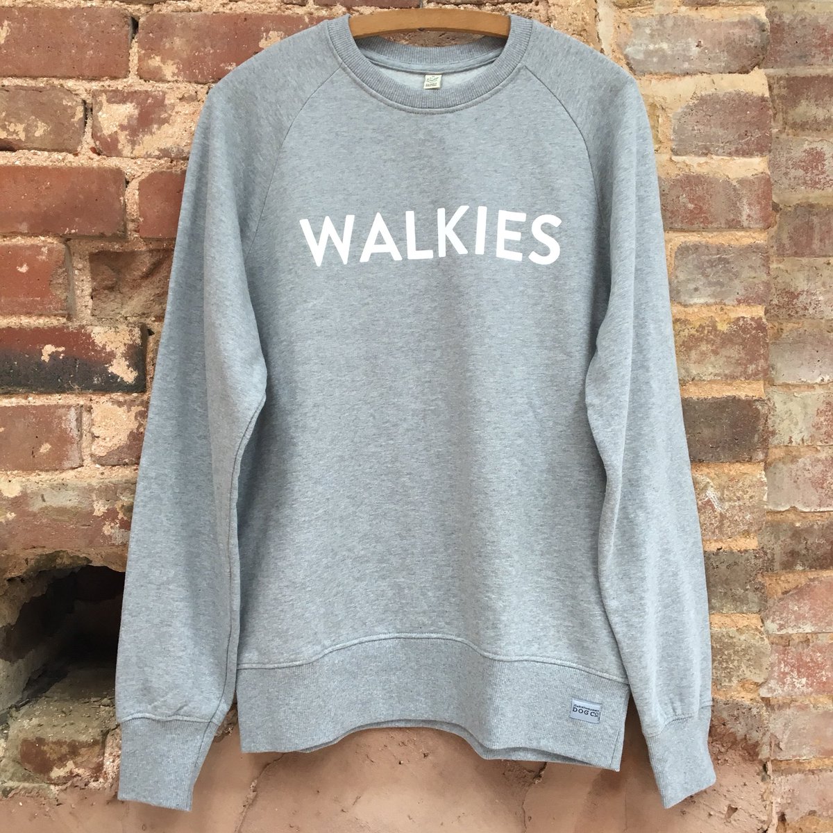 theddco's tweet photo. @reallorraine don’t forget slogan sweats for dog lovers! WALKIES 👍 https://t.co/Tl6j69HqoN