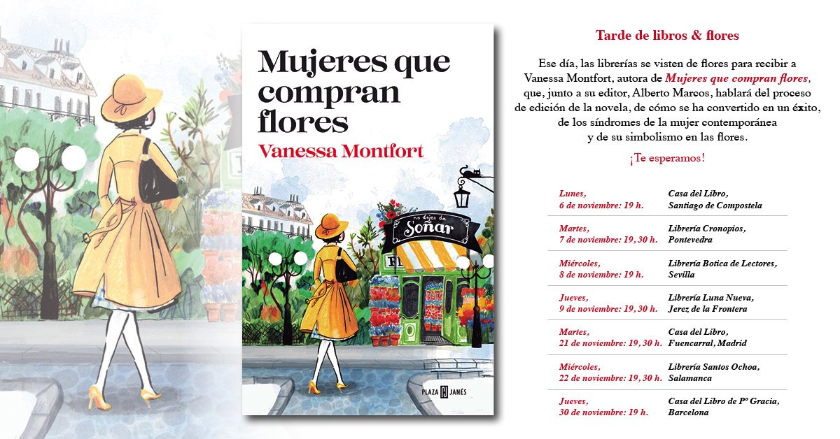 penguinlibros's tweet photo. 📢@vanessamontfort, autora de #MujeresQueCompranFlores, visita tu ciudad. No te pierdas la oportunidad de conocerla y de saber más sobre 📚y💐 https://t.co/lK3UBHEWhh