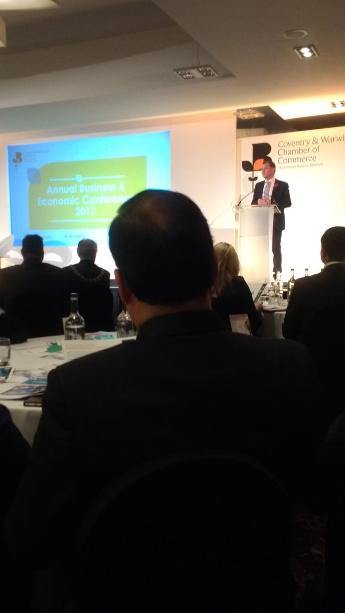 PennyShinfield's tweet photo. Adam Dent helping to kick off the local Chamber Economic Conference #cwconf17 @CovUni_Business https://t.co/iCwHpib0Zr
