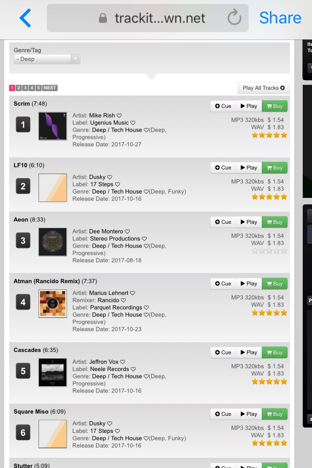 “Scrim” off the Strive EP is number 1 on the Deep/ Tech chart for <a href="/Trackitdown/">Trackitdown</a>! “Echo” &amp; “Strive” are in 15 and 21 place too! #ugeniusmusic