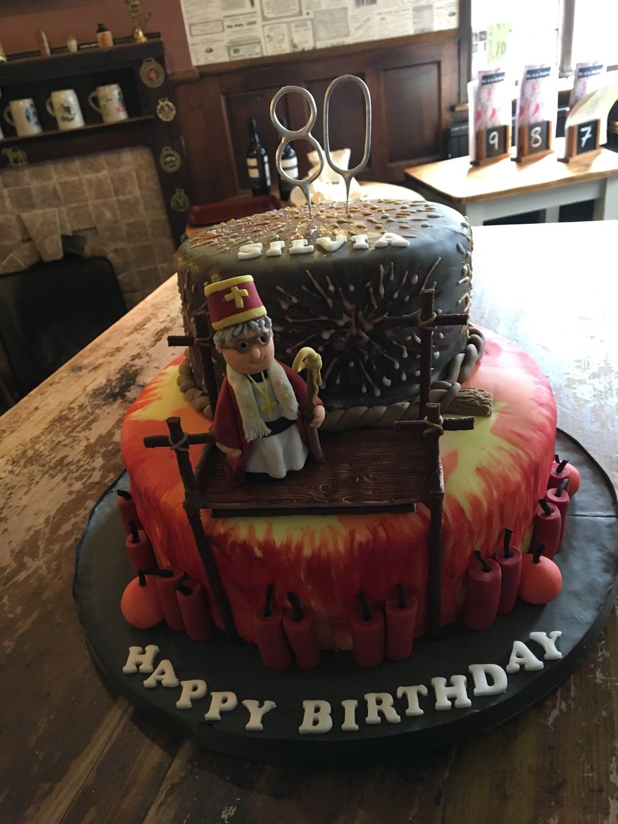 Sylvia is 80 and still a brilliant archbishop of <a href="/nevillbonfire/">Nevill Bonfire</a> Well done to Borough member Hayley who made this cake