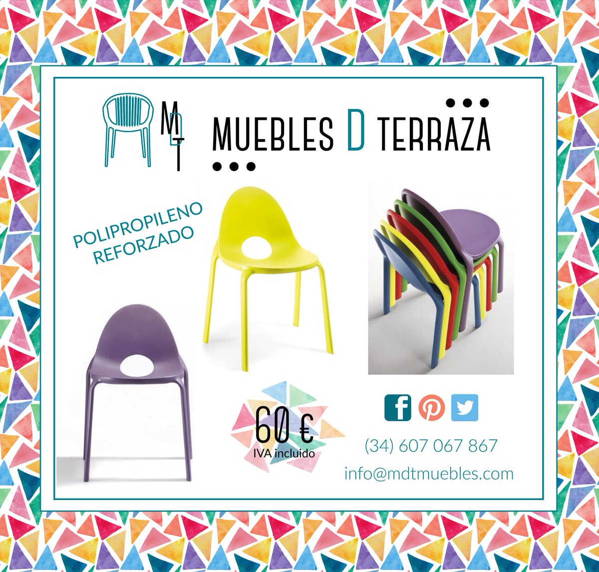 MueblesDTerraza's tweet photo. La silla #Drop, una pieza moderna y confortable, perfecta para interior y exterior, disponible en una amplia gama de colores. ¿Te gusta? https://t.co/LR9HxVsqS6