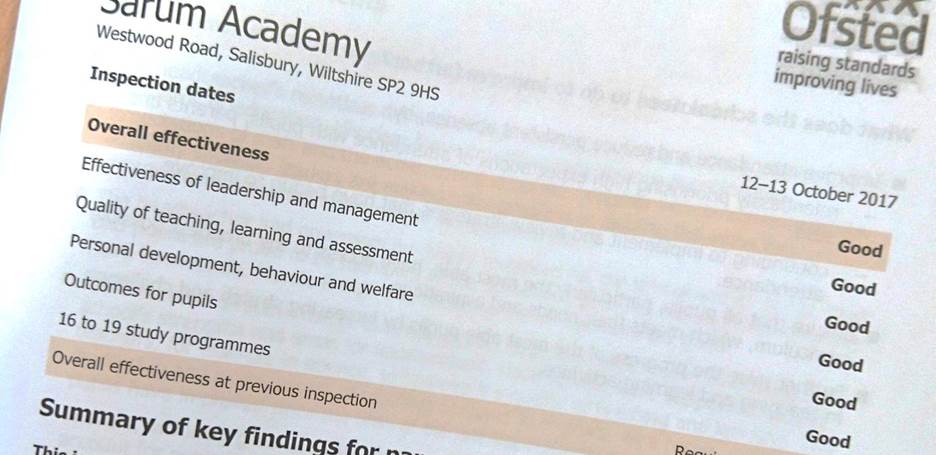 SarumAcademy's tweet photo. To find our full OFSTED report please visit our website on https://t.co/fzx6AQCJEt https://t.co/DdJLYeV1dS